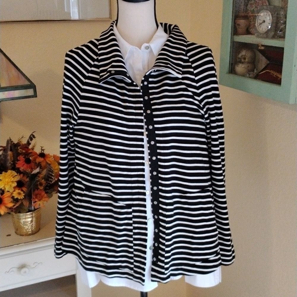 Vitamin Snap Front Cotton Knit Jacket